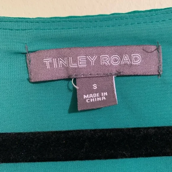 Tinley Road Green Pleated Botton Dress S - Picture 3 of 7